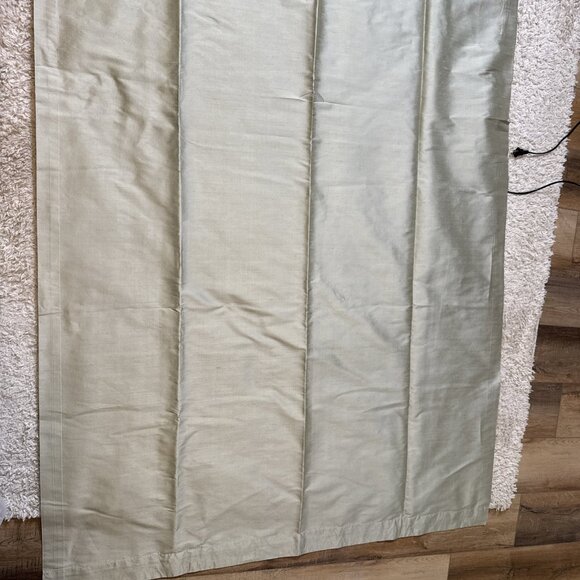 Restoration Hardware Thai Silk Sage Green Drapery Curtains 50" x 95" 2 Panels - Picture 7 of 11